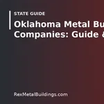 Graphic of a steel building outline with the words Oklahoma Metal Building Companies Guide and Prices